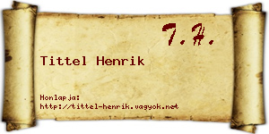 Tittel Henrik névjegykártya